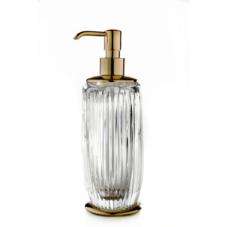 3SC Elegance Дозатор настольный, цвет: прозрачный хрусталь/satin brass