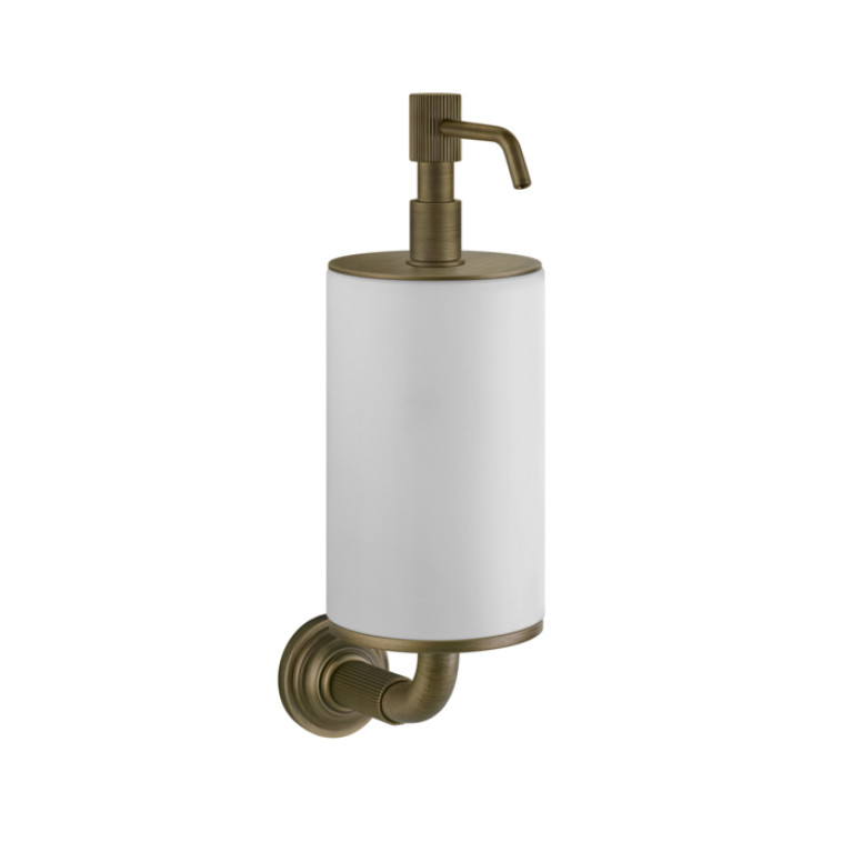 GESSI VENTI20 Дозатор для жидкого мыла подвесной, цвет белый, фурнитура Antique Brass