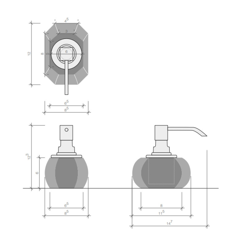 Decor Walther KR SSP дозатор для мыла, цвет: Capri Blue / Золото