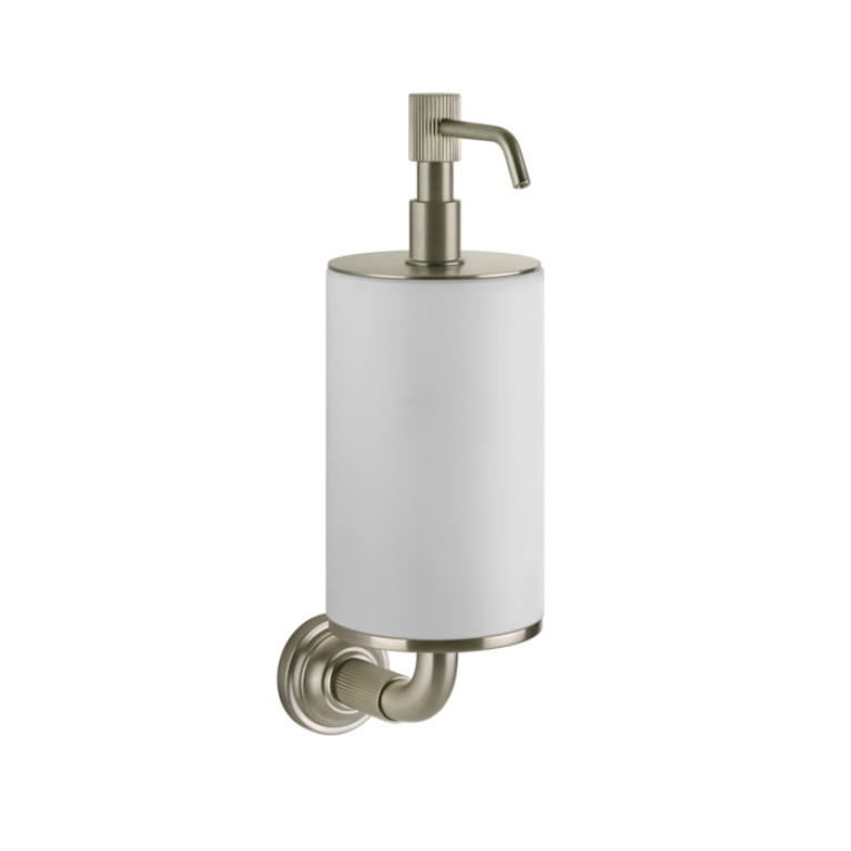 GESSI VENTI20 Дозатор для жидкого мыла подвесной, цвет белый, фурнитура Finox Brushed Nickel