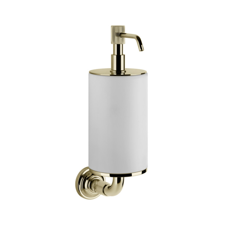 GESSI VENTI20 Дозатор для жидкого мыла подвесной, цвет белый, фурнитура Brass PVD