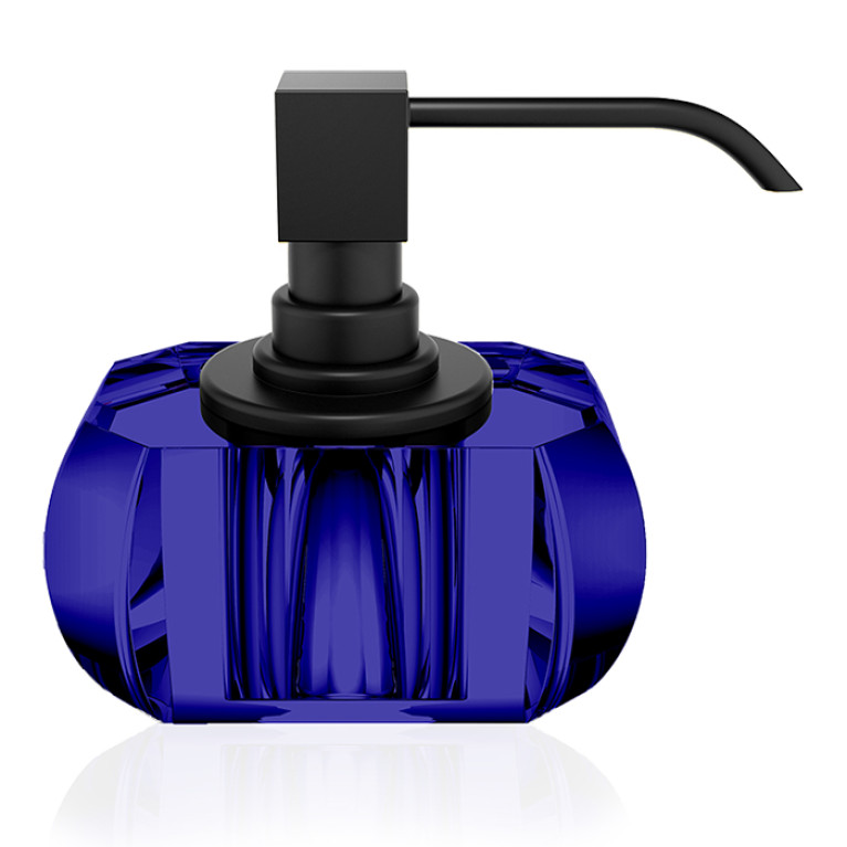 Decor Walther KR BMD Kristall Дозатор для мыла, цвет:  Capri blue / Black matt