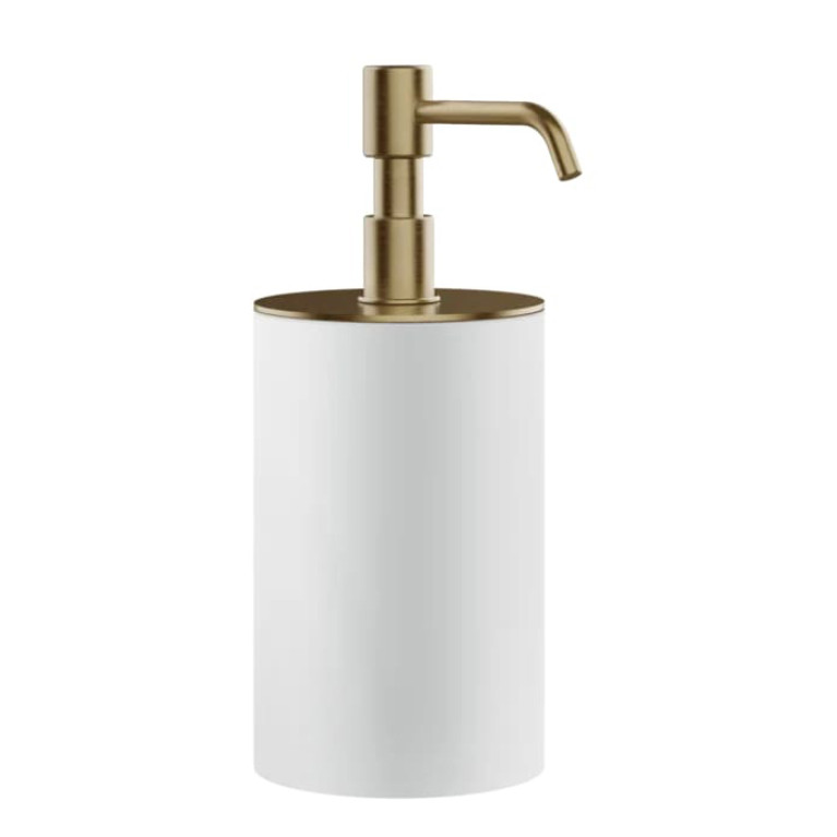 GESSI Rilievo Дозатор для жидкого мыла, настольный, колба белая, цвет warm bronze brushed pvd