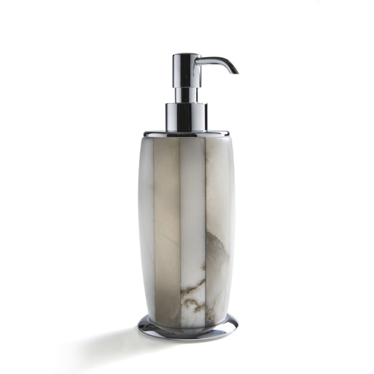 3SC RIGATO Дозатор настольный d8хh21 см, цвет алебастр/Polished Satin Nickel