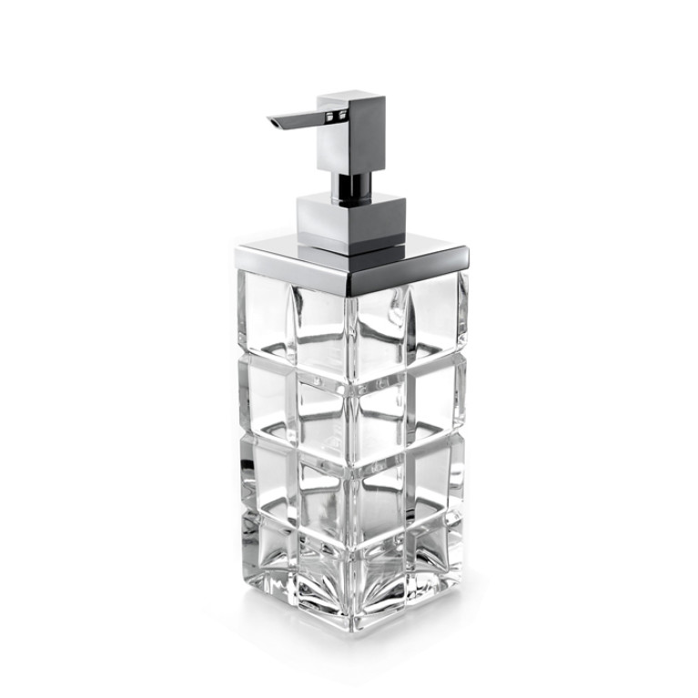 3SC Palace Дозатор для жидкого мыла,  настольный, цвет: прозрачный хрусталь/Satin Nickel