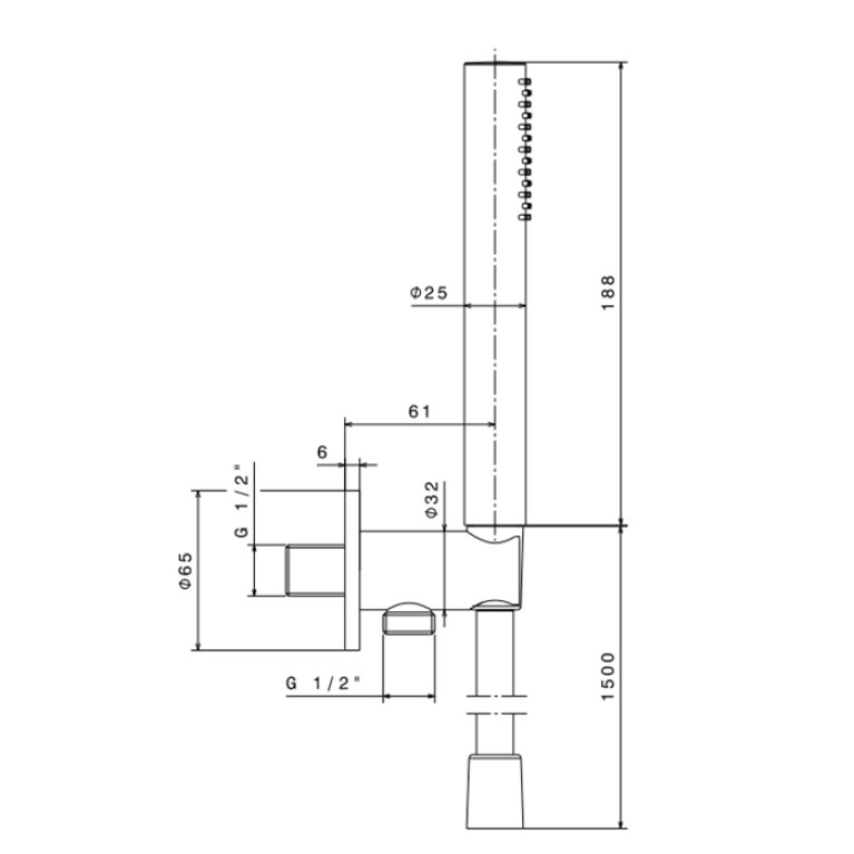 Newform X-Steel 316 Ручной душ, кронштейн-уголок 1/2, шланг: 150 см, цвет: нержавеющая сталь
