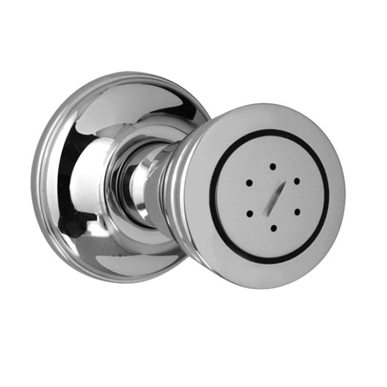 CARIMALI SFERICO Наружняя форсунка c COLONIAL розетка &Oslash;60 mm, 2 гидромассажные форсунки c 90% SнаP. хром