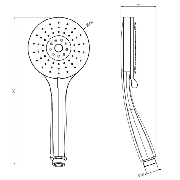 Gessi Emporio Emporio shower 3-позиционная душевая лейка с защитой отизвесткового налёта, цвет: Chrome
