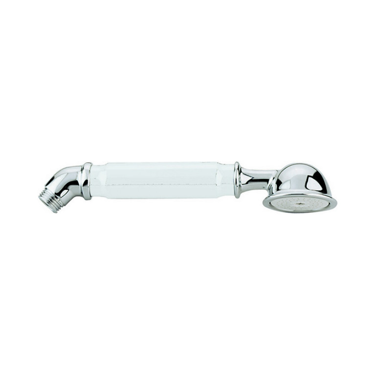 CISAL Shower Лейка душевая ручная с одним типом струи, цвет хром, ручка белая