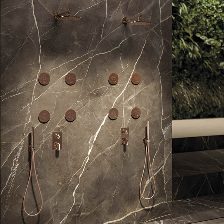 Newform X-Steel 316 Ручной душ, кронштейн-уголок 1/2, шланг: 150 см, цвет: PVD Brushed copper bronze