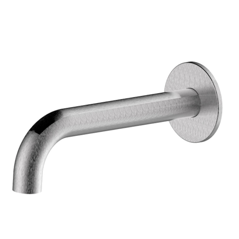 Bossini Nobu Настенный излив для ванны Nobu , &Oslash; 25 мм, соединение 1/2&rdquo;M.250 мм, цвет Mat brushed S.S.
