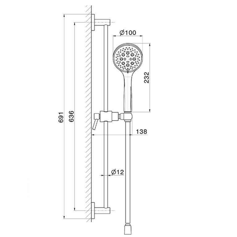 Newform Delta Zero; Shower Set Комплект ручного  душа с 3-струйной насадкой из АБС-пластика, гибким шлангом длиной 150 см, цвет:  flexible  хром