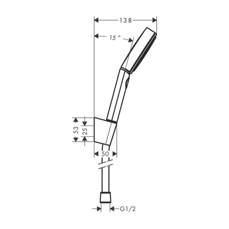 HANSGROHE PULSIFY Душевой набор с держателем 105 3jet Relaxation, шланг 1250 мм., цвет матовый черный