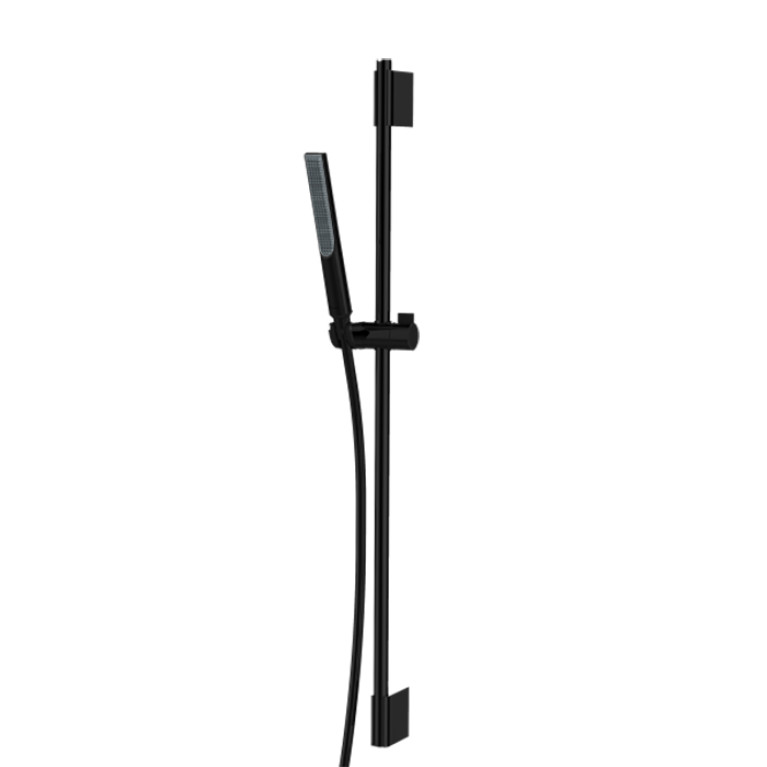 BOSSINI APICE Комплект для душа с штангой, ручным душем Slim и шлангом 1500 мм., цвет черный матовый