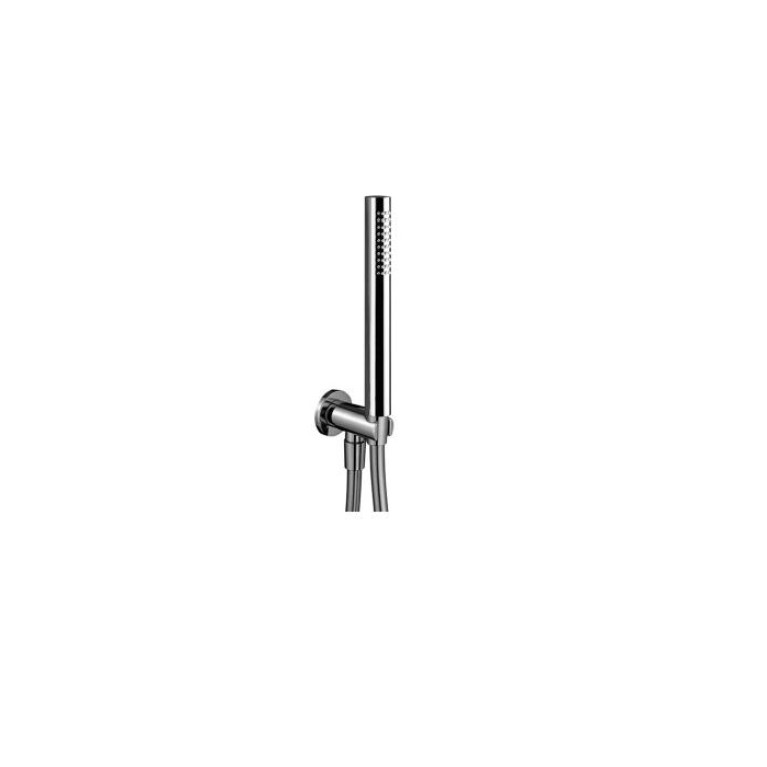 Fantini Milano Душевой набор: вывод воды 1/2&rdquo;, шланг 150 см, ручная лейка FIT, держатель для лейки, цвет: хром (Спеццена из наличия)