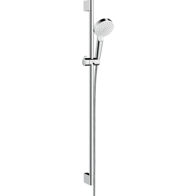 HG Crometta Vario Unica Душевой набор: штанга 900mm, ручной душ, 2jet (Rain, IntenseRain), EcoSmart, шланг, цвет: белый/хром