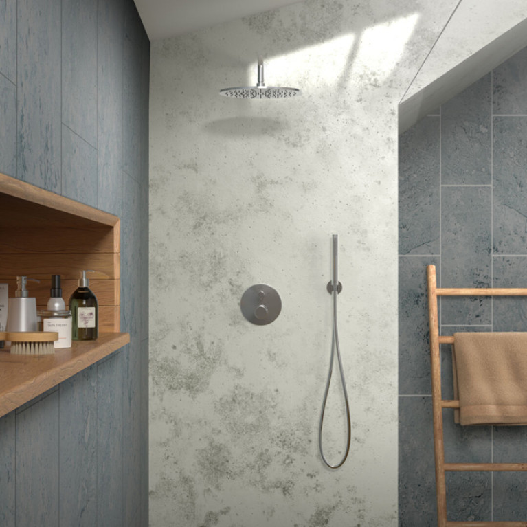 Ideal Standard Ceratherm T100 Душ комплект: встроен. термостат+наруж. часть с перекл.,  руч душ+, верх. душ: 300 мм+штанга: 400 мм цвет: хром
