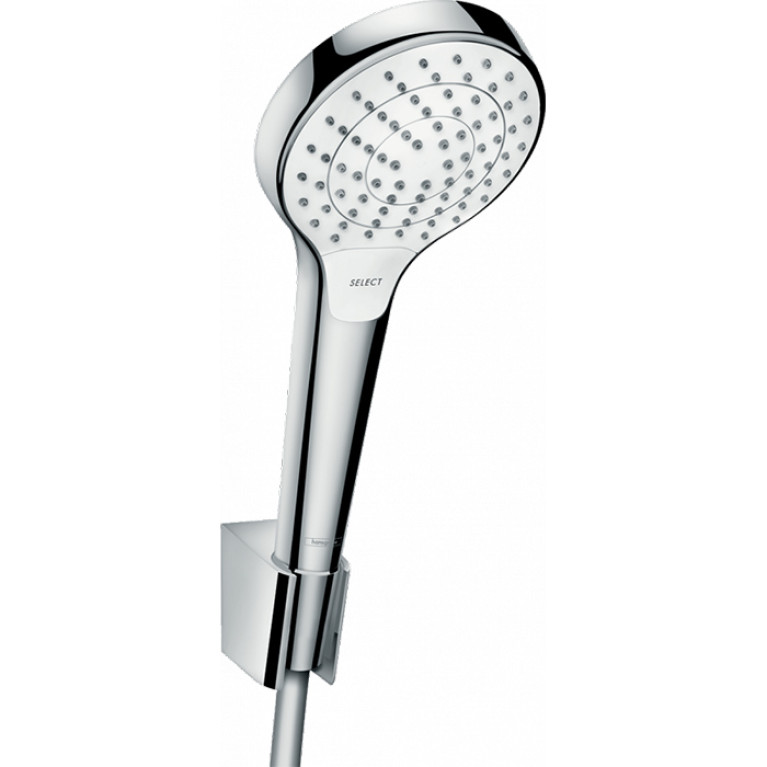 HG Croma Select S Vario Душевой набор: ручной душ 110, 3jet (Rain, IntenseRain, Turbo Rain), держатель, шланг 1,60м, цвет: белый/хром