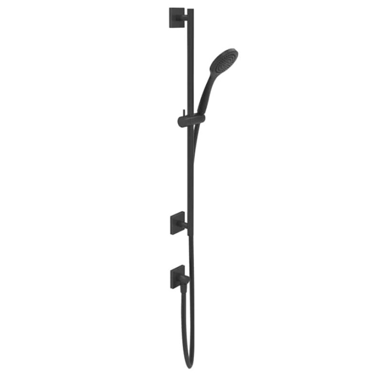 GESSI Rilievo Штанга в комплекте с душевой лейкой, шланг 1,50 м, вывод воды из стены, цвет: nero XL