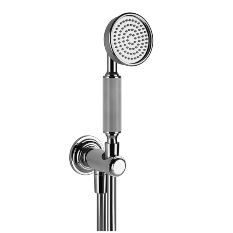 GESSI VENTI20 Комплект для душа с ручным душем, шлангом 1500 мм., держателем с подводом воды, цвет хром