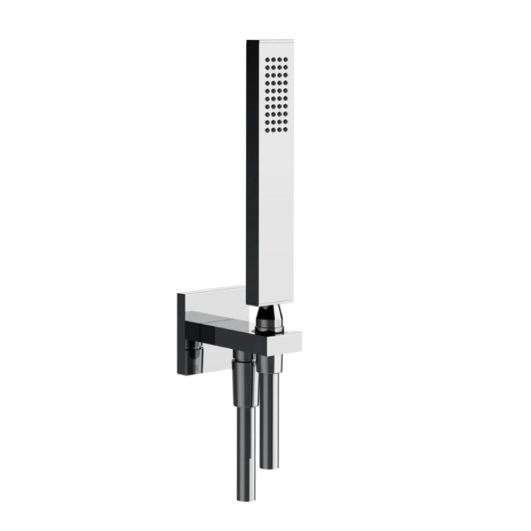 Gessi Rettangolo Душевой комплект: вывод на 1/2&rdquo;, держатель, шланг 1,5м и душевая лейка, цвет: хром