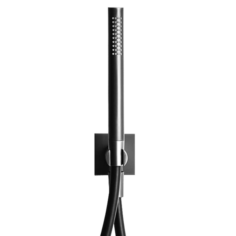 Fantini AK/25 Душевой набор: вывод воды 1/2&rdquo;, шланг 150 см, ручная лейка FIT, держатель для лейки, цвет: Matt Gun Metal PVD (Спеццена из наличия)