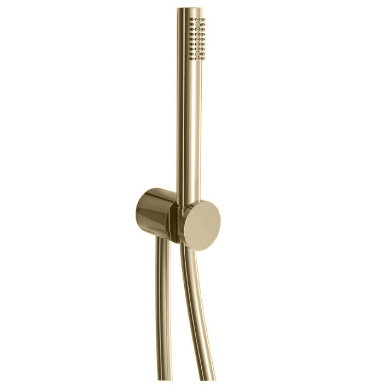 Fantini AF/21 Душевой набор: вывод воды 1/2&rdquo;, шланг 150 см, ручная лейка FIT, держатель для лейки, цвет: Matt British Gold PVD