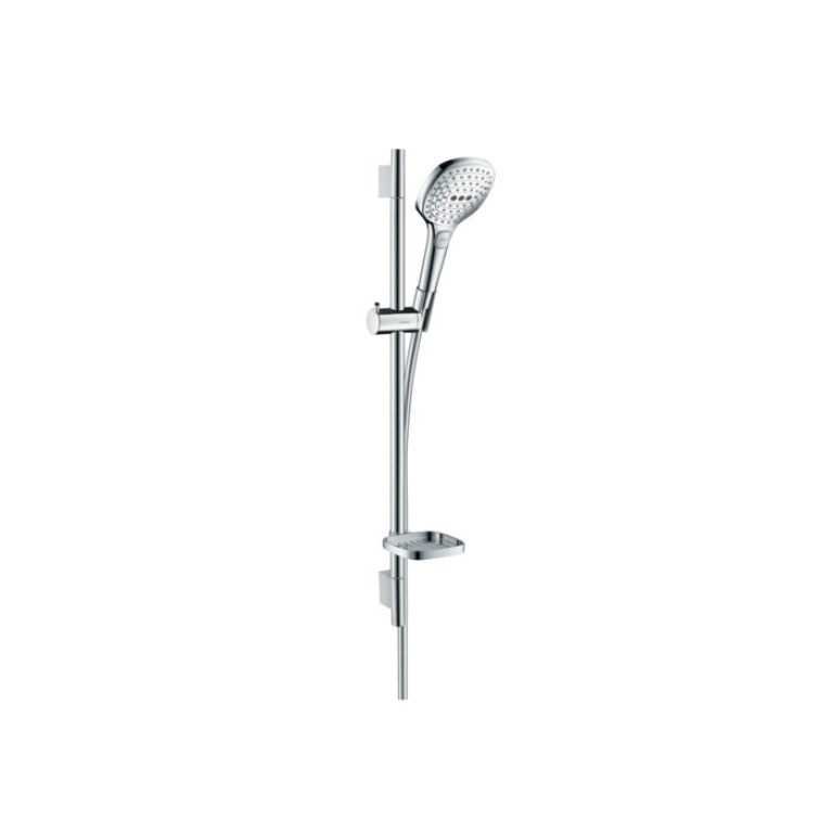 HG Raindance Select E Душевой набор: штанга 650mm, ручной душ 120, 3jet (Rain, RainAir, WhirlAir), EcoSmart, мыльница, шланг, цвет: хром