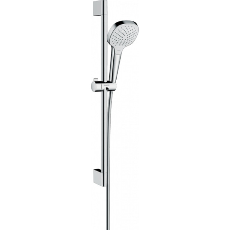 HG Croma Select E Vario Душевой набор: штанга 650mm, ручной душ 110, 3jet (Rain, IntenseRain, Turbo Rain), шланг, цвет: белый/хром