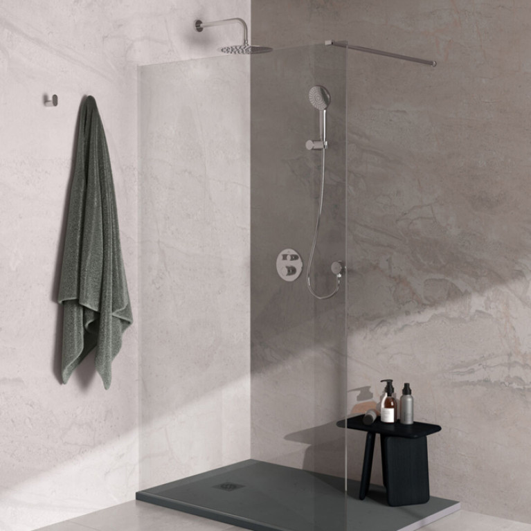 Ideal Standard Ceratherm Navigo Душ комплект: встроен. термостат+наруж. часть с перекл.,  руч душ, верх. душ: 250 мм+штанга: 300 мм цвет: хром