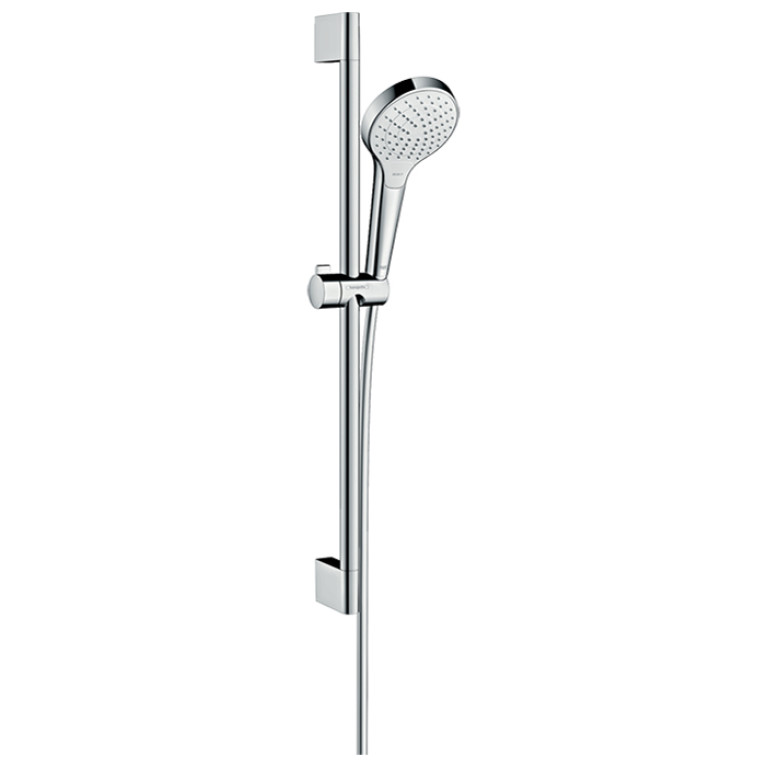 HG Croma Seleсt S Душевой набор: штанга 650mm, ручной душ 110, 3jet (Rain, IntenseRain, Turbo Rain), EcoSmart, шланг, цвет: белый/хром