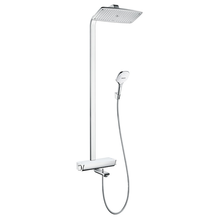 HG Raindance Select 360 Showerpipe Душевая система, диаметр 360 мм, термостат, лейка, Цвет: хром/белый.