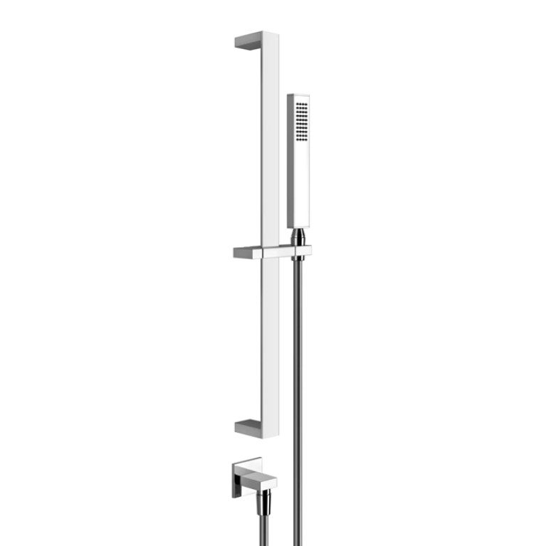 Gessi Rettangolo Душевая стойка с ручным душем и выводом воды из стены, цвет: хром