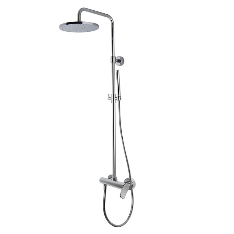 FIMA  Carlo Frattini, Bathroom Flo', Душевая стойка, смеситель+ верхний душ D250мм, держатель верхнего душа, цвет хром