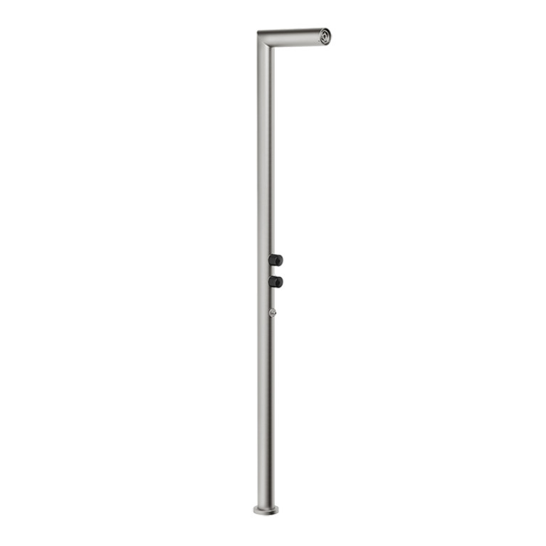 GESSI OUTDOOR Душевая стойка для установки на улице, напольная, на 2 выхода, без ручек, ручного душа и верхнего душа, внешняя часть, цв Steel Brushed