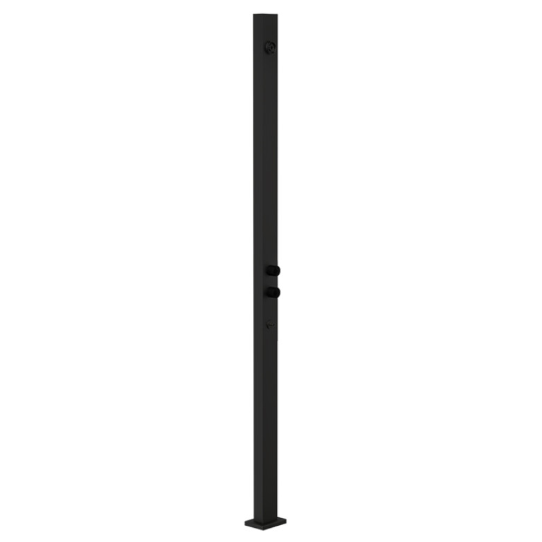 GESSI OUTDOOR Душевая стойка для установки на улице, напольная, на 2 выхода, без ручек, ручного душа и верхнего душа, внешняя часть, цвет Black XL