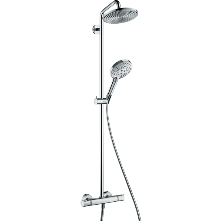HG Raindance S Душевая система Showerpipe: верх.душ 240 1jet, ручн.душ, шланг, термостат, цвет: хром