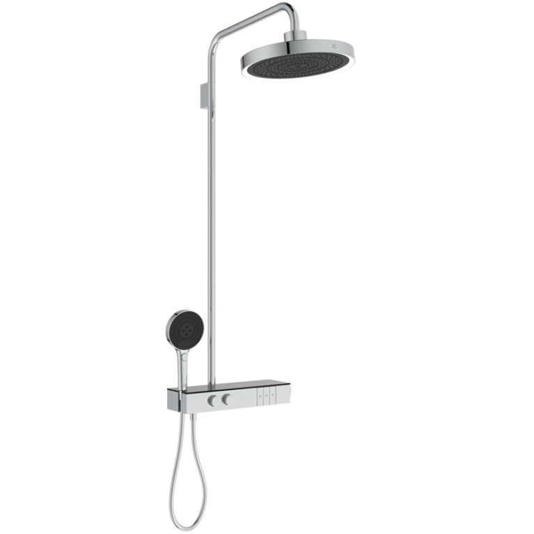 Ideal Standard Ceratherm Solos Душевая стойка, термостат, верхний душ 33см, руч.душ 13см, шланг 175см, цвет: хром