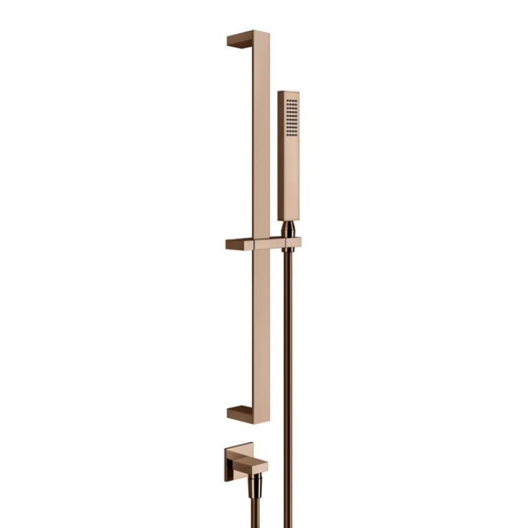 Gessi Rettangolo Душевая стойка с ручным душем и выводом воды из стены, цвет: медь