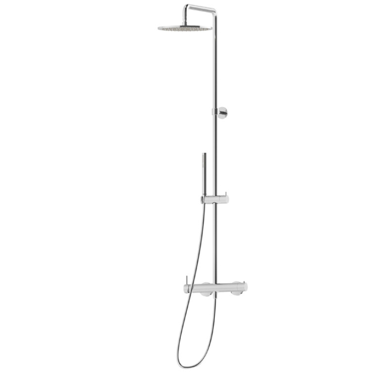 Newform Shower Душевая стойка  со смесителем в комплекте с переключателем, верхним душем и ручным душем, цвет:   хром