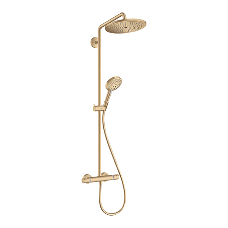 HANSGROHE CROMA SELECT S Душевая система Showerpipe с термостатическим смесителем, верхний душ &Oslash;180 мм., ручной душ и шланг 1600 мм., цвет шлиф бронза