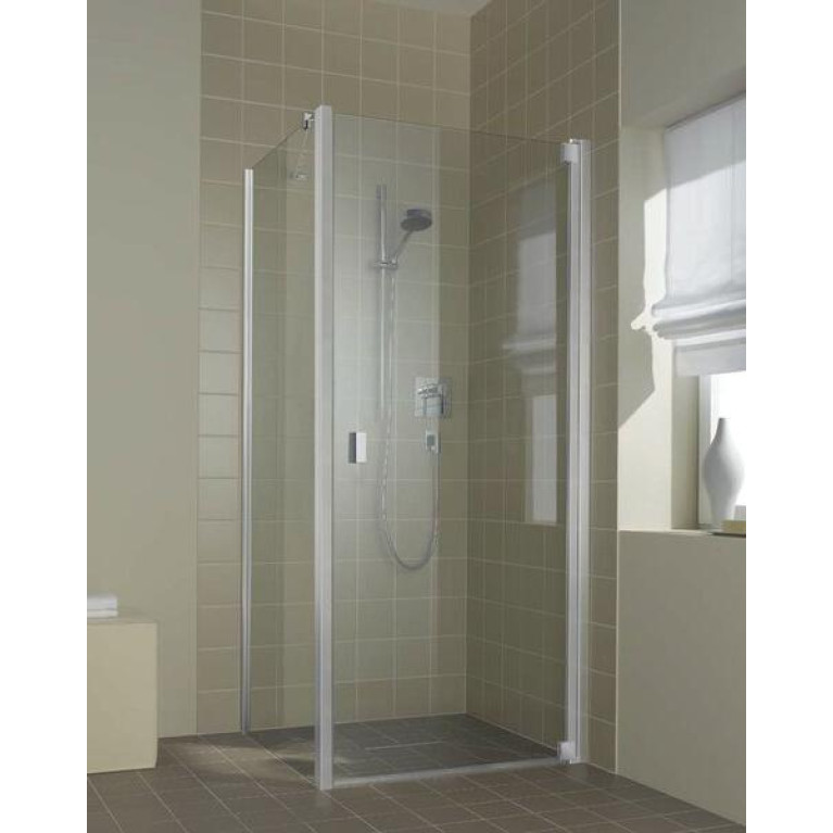 Kermi RAYA  Дверь в нишу RX 1WR 800х2000, петли справа, блестящее серебро, klar+ KermiClean
