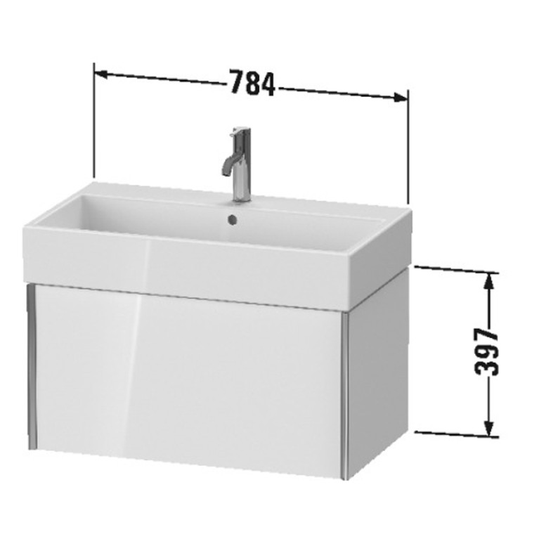 Duravit Vero Air Раковина 80cm, с переливом, с площадкой,с 1 отв. под смеситель, Цвет белый