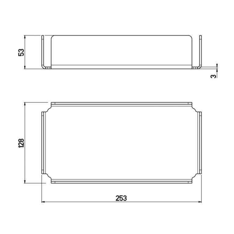 QuadroDesign Аксессуары QA1902AS Поднос 253х128хh53мм, цвет Brushed Stainless Steel
