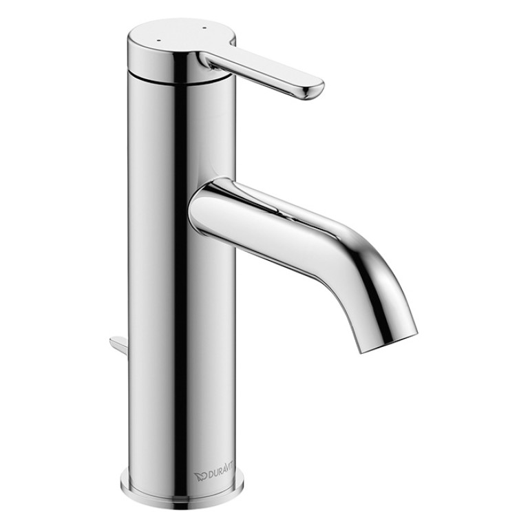 Duravit C.1 Смеситель для раковины на 1 отв. с донным клапаном, излив 113мм, цвет: хром