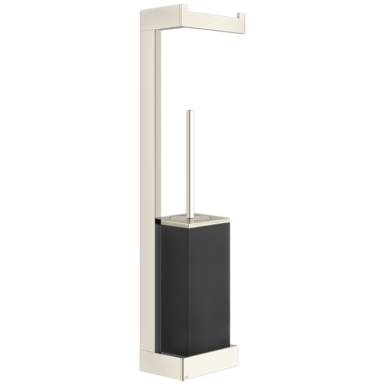 GESSI  INVERSO ACCESSORIES Стойка настенная с держателем для туалетной бумаги и ершиком черным, цвет: Warm Bronze Br PVD