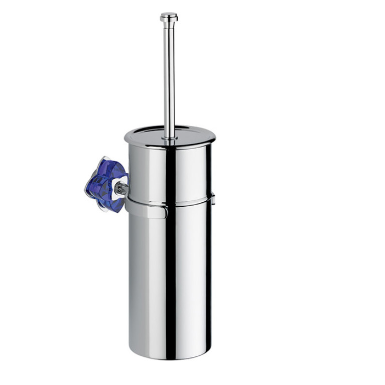 THG PETALE DE CRISTAL BLEU Ёршик для унитаза, подвесной, цвет хром