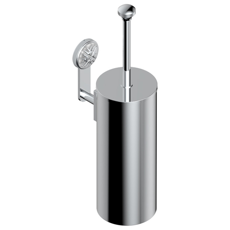 THG HIRONDELLES PLATINUM STAMPED Ершик для унитаза, подвесной, с крышкой, цвет хром