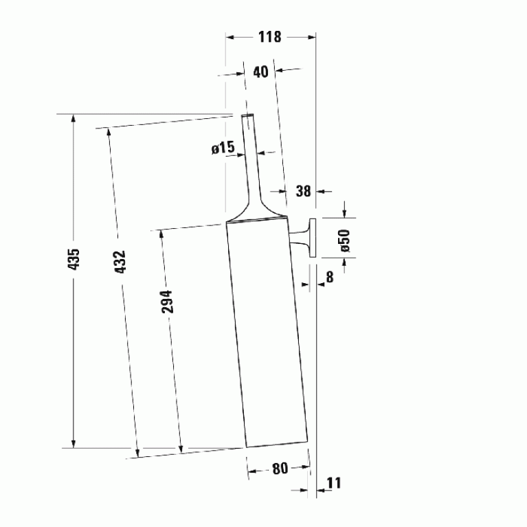Duravit Starck T Туалетный ершик настенный цвет хром