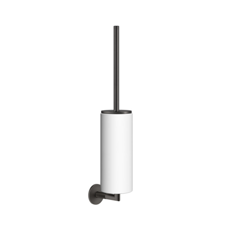 GESSI ANELLO Ершик для унитаза, настенный, колба белая, фурнитура Black Metal Brushed PVD